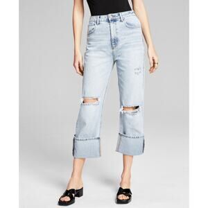 And Now This Women's High-Rise Straight-Leg Cuffed Jeans Size 29 NWT